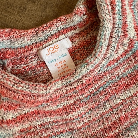 🌺10/$20 Red and Gray Striped Baby Sweater Dress - Picture 2 of 2